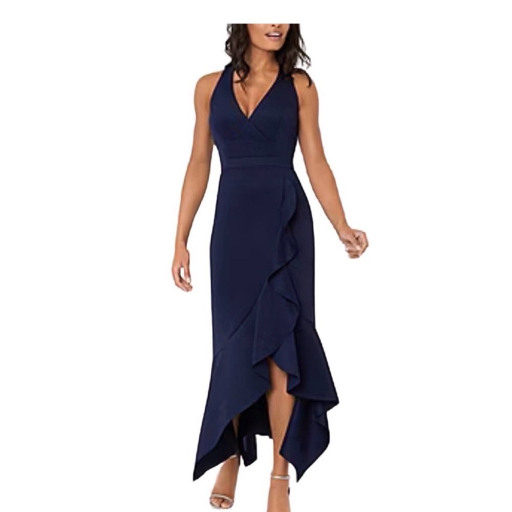 Chic Midnight Blue High-Low Dress